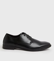 New Look Black Leather-Look Derby Shoes
